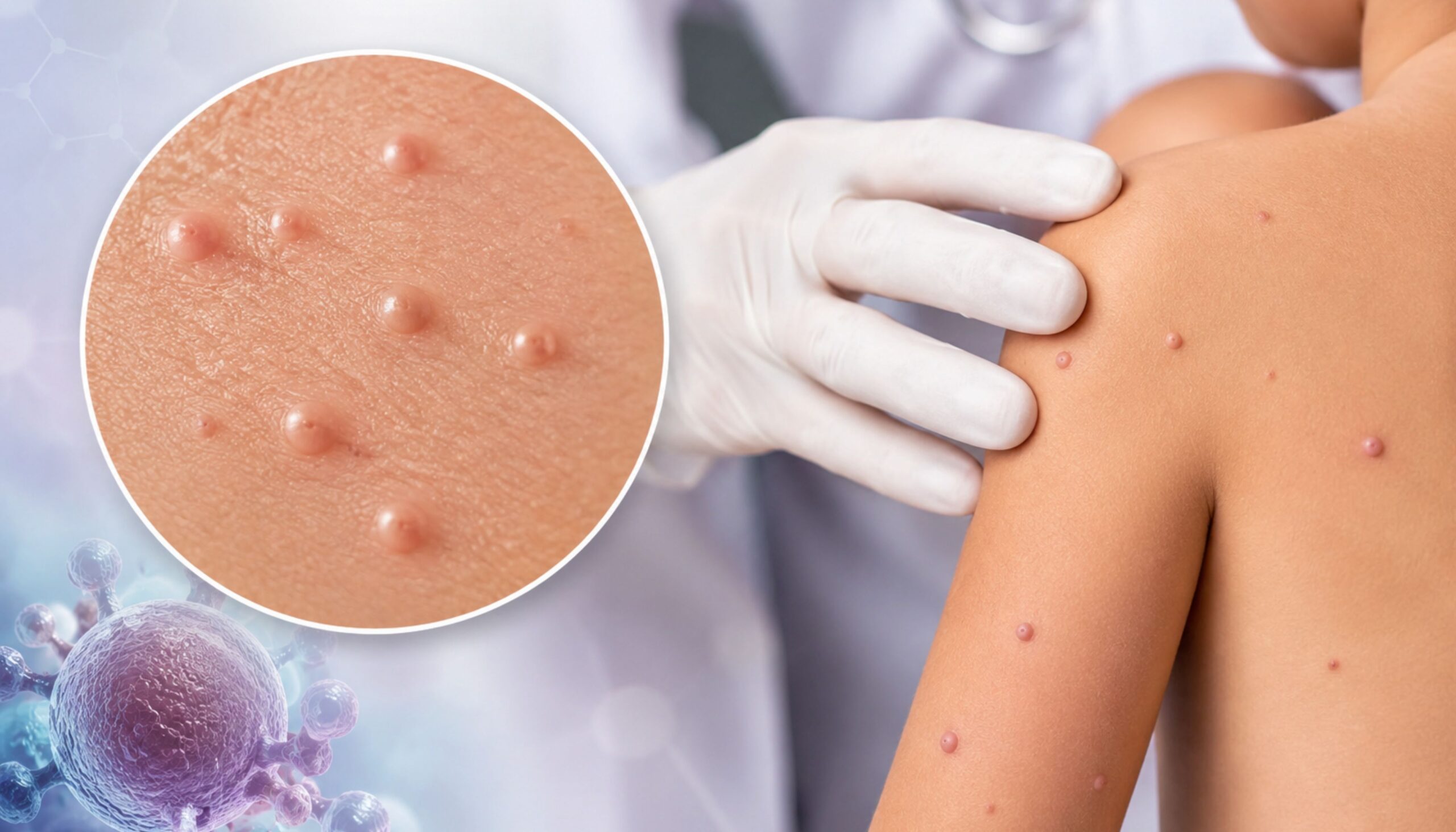 Molluscum contagiosum bumps on skin